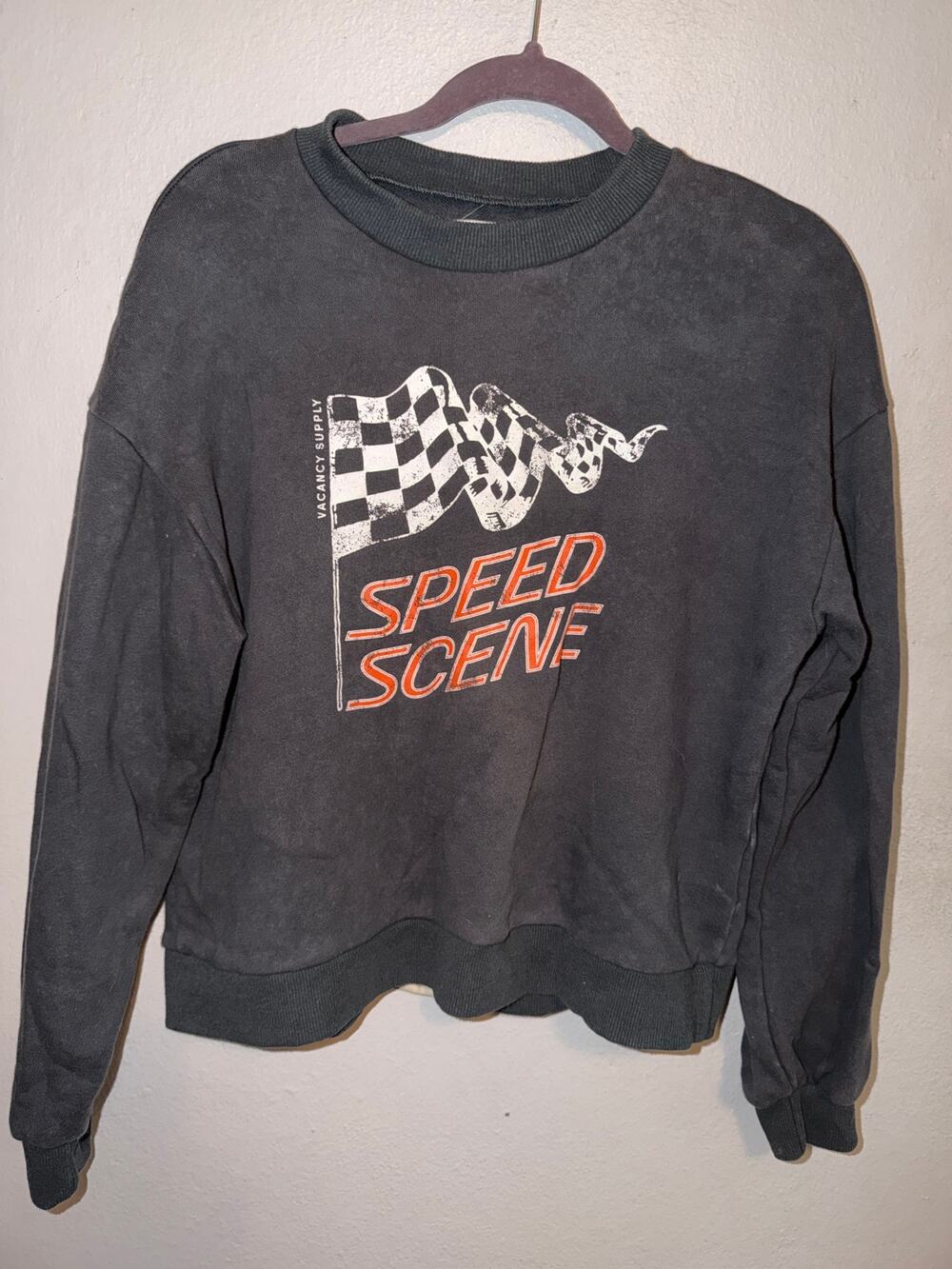 Vacancy Supply Speed Scene Racing Sweatshirt Women XS Washed Black